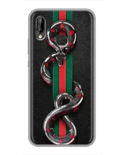Чехол для Huawei P Smart Plus (Nova 3i, INE-LX1) с картинкой «Gucci — змея на полосе»