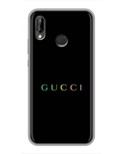 Чехол для Huawei P Smart Plus (Nova 3i, INE-LX1) с картинкой «Gucci — неоновый минимализм»