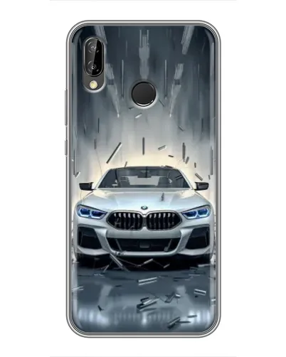 Чехол для Huawei P Smart Plus (Nova 3i, INE-LX1) с картинкой «BMW в свете фар»