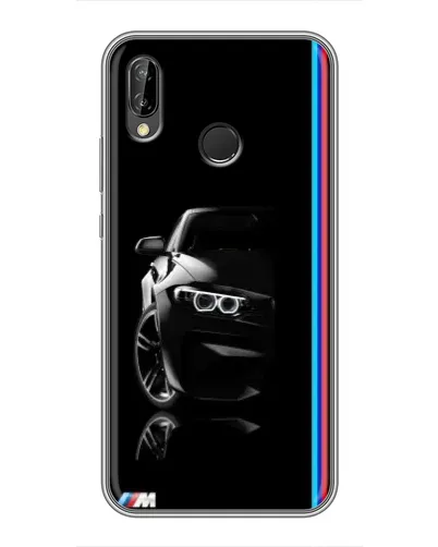 Чехол для Huawei P Smart Plus (Nova 3i, INE-LX1) с картинкой «Силуэт BMW в темноте»