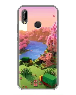 Чехол для Huawei P Smart Plus (Nova 3i, INE-LX1) с картинкой «Розовое дерево Minecraft»