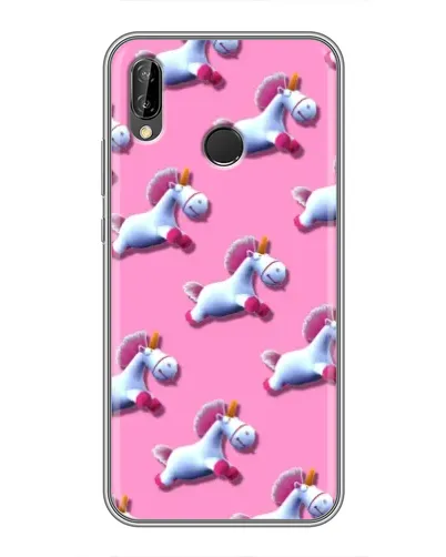 Чехол для Huawei P Smart Plus (Nova 3i, INE-LX1) с картинкой «Единороги на розовом»