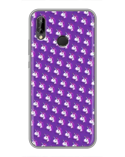 Чехол для Huawei P Smart Plus (Nova 3i, INE-LX1) с картинкой «Единороги на фиолетовом»