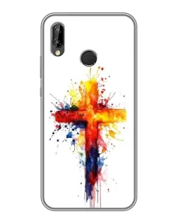 Чехол для Huawei P Smart Plus (Nova 3i, INE-LX1) с картинкой «Акварельный крест»