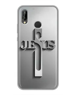 Чехол для Huawei P Smart Plus (Nova 3i, INE-LX1) с картинкой «Металлический крест Jesus»