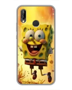 Чехол для Huawei P Smart Plus (Nova 3i, INE-LX1) с картинкой «Губка Боб прыгает»