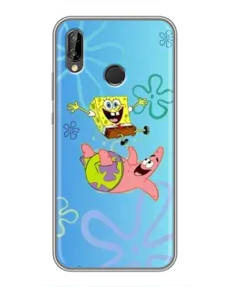 Чехол для Huawei P Smart Plus (Nova 3i, INE-LX1) с картинкой «Спанч Боб и Патрик»