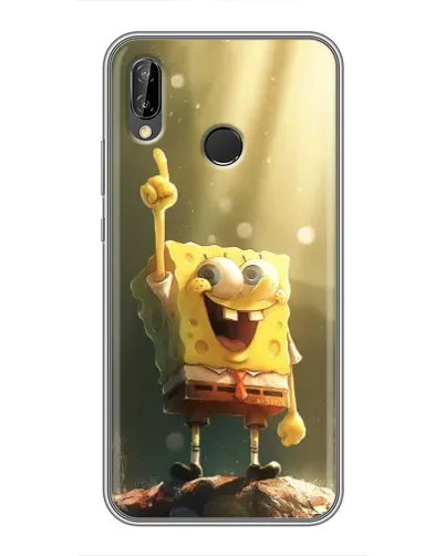 Чехол для Huawei P Smart Plus (Nova 3i, INE-LX1) с картинкой «Сияющий Спанч Боб»