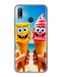 Чехол для Huawei P Smart Plus (Nova 3i, INE-LX1) с картинкой «Спанч Боб мороженое»