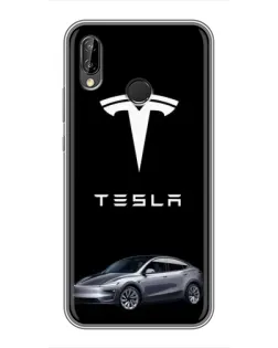Чехол для Huawei P Smart Plus (Nova 3i, INE-LX1) с картинкой «Tesla Model Y»