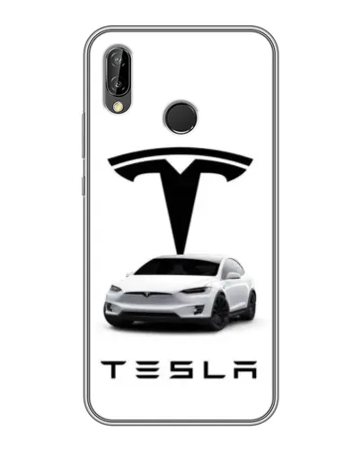 Чехол для Huawei P Smart Plus (Nova 3i, INE-LX1) с картинкой «Tesla White Style» Чехол для Huawei P Smart Plus (Nova 3i, INE-LX1) с картинкой «Tesla White Style»