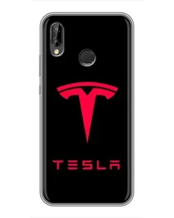 Чехол для Huawei P Smart Plus (Nova 3i, INE-LX1) с картинкой «Tesla Red Logo»