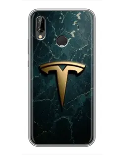 Чехол для Huawei P Smart Plus (Nova 3i, INE-LX1) с картинкой «Мраморная Tesla Gold»