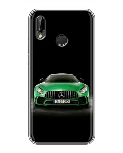 Чехол для Huawei P Smart Plus (Nova 3i, INE-LX1) с картинкой «Mercedes — неоновый лого»