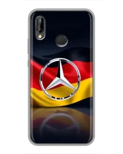 Чехол для Huawei P Smart Plus (Nova 3i, INE-LX1) с картинкой «Mercedes — флаг Германии»