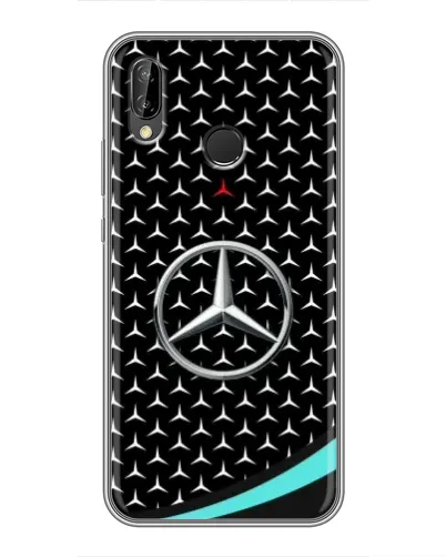 Чехол для Huawei P Smart Plus (Nova 3i, INE-LX1) с картинкой «Mercedes — бирюзовый акцент»