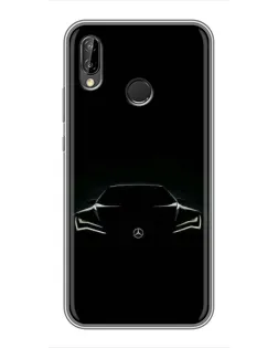 Чехол для Huawei P Smart Plus (Nova 3i, INE-LX1) с картинкой «Mercedes — силуэт авто»