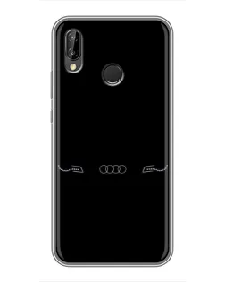 Чехол для Huawei P Smart Plus (Nova 3i, INE-LX1) с картинкой «Audi — световой подпись»