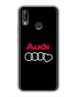 Чехол для Huawei P Smart Plus (Nova 3i, INE-LX1) с картинкой «Логотип Audi Heart»