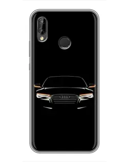 Чехол для Huawei P Smart Plus (Nova 3i, INE-LX1) с картинкой «Audi — ночной контур»