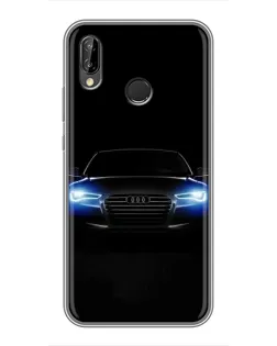 Чехол для Huawei P Smart Plus (Nova 3i, INE-LX1) с картинкой «Audi в неоне»