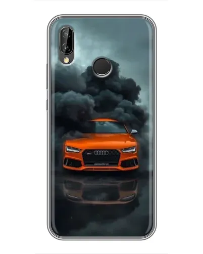 Чехол для Huawei P Smart Plus (Nova 3i, INE-LX1) с картинкой «Audi в облаках дыма»