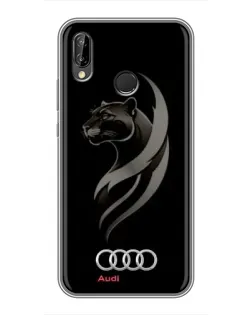 Чехол для Huawei P Smart Plus (Nova 3i, INE-LX1) с картинкой «Графика — пантера и Audi»