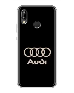 Чехол для Huawei P Smart Plus (Nova 3i, INE-LX1) с картинкой «Audi — золотой логотип»