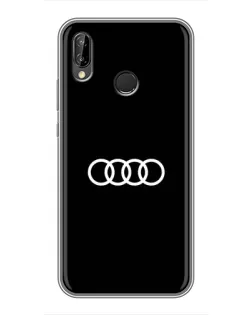 Чехол для Huawei P Smart Plus (Nova 3i, INE-LX1) с картинкой «Audi White Logo»
