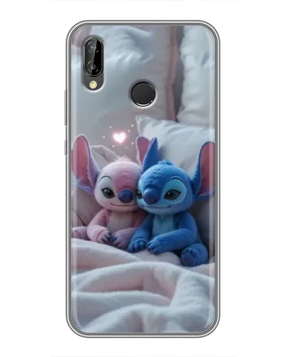 Чехол для Huawei P Smart Plus (Nova 3i, INE-LX1) с картинкой «Плюшевые Стич Ангел»