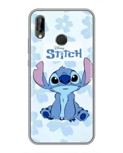 Чехол для Huawei P Smart Plus (Nova 3i, INE-LX1) с картинкой «Stitch среди цветов»