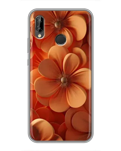 Чехол для Huawei P Smart Plus (Nova 3i, INE-LX1) с картинкой «Оранжевый макро цветок»