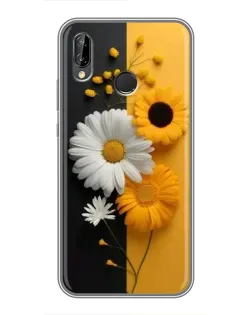 Чехол для Huawei P Smart Plus (Nova 3i, INE-LX1) с картинкой «Подсолнух и ромашка»