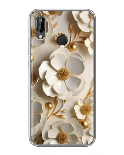 Чехол для Huawei P Smart Plus (Nova 3i, INE-LX1) с картинкой «Белие бумажние  цвети»