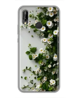 Чехол для Huawei P Smart Plus (Nova 3i, INE-LX1) с картинкой «Ветка мелких белых цветов»