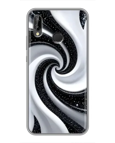 Чехол для Huawei P Smart Plus (Nova 3i, INE-LX1) с картинкой «Черно-белая спираль»