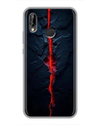 Чехол для Huawei P Smart Plus (Nova 3i, INE-LX1) с картинкой «Kрасная лавовая трещина»