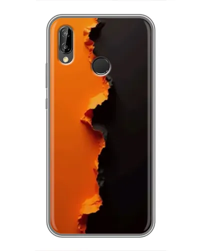 Чехол для Huawei P Smart Plus (Nova 3i, INE-LX1) с картинкой «Оранжевый разлом»