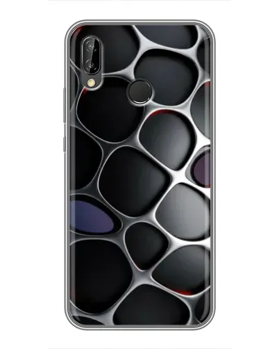 Чехол для Huawei P Smart Plus (Nova 3i, INE-LX1) с картинкой «Объемная темная решетка»
