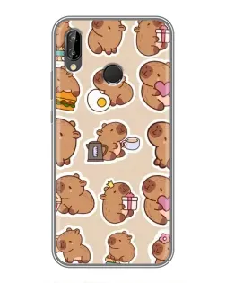 Чехол для Huawei P Smart Plus (Nova 3i, INE-LX1) с картинкой «Капибары паттерн»