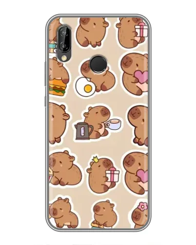 Чехол для Huawei P Smart Plus (Nova 3i, INE-LX1) с картинкой «Капибары паттерн» Чехол для Huawei P Smart Plus (Nova 3i, INE-LX1) с картинкой «Капибары паттерн»