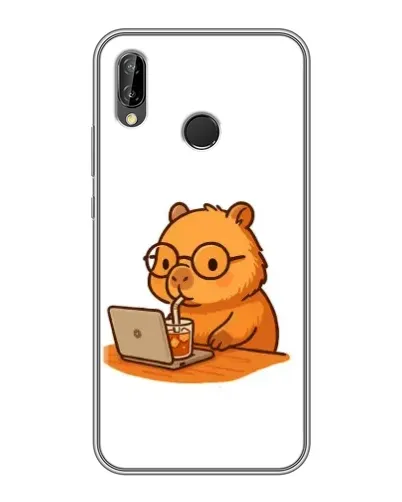 Чехол для Huawei P Smart Plus (Nova 3i, INE-LX1) с картинкой «Капибара с ноутбуком» Чехол для Huawei P Smart Plus (Nova 3i, INE-LX1) с картинкой «Капибара с ноутбуком»