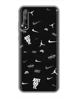 Чохол для Huawei P Smart Pro з картинкою «Nike Black Pattern»