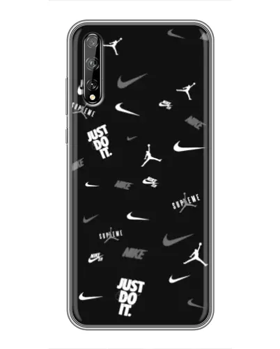 Чехол для Huawei P Smart Pro с картинкой «Nike Black Pattern»