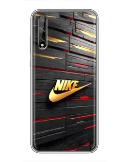 Чехол для Huawei P Smart Pro с картинкой «Золотой Nike на металле»