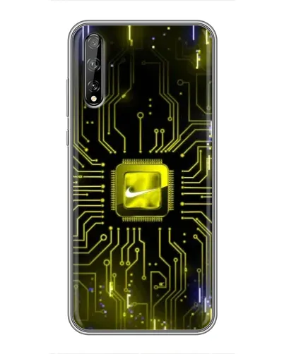 Чехол для Huawei P Smart Pro с картинкой «Nike — золотая искра»