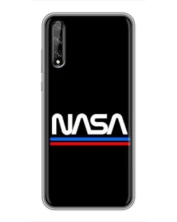 Чехол для Huawei P Smart Pro с картинкой «NASA — классика Red Blue» Чехол для Huawei P Smart Pro с картинкой «NASA — классика Red Blue»