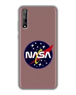 Чехол для Huawei P Smart Pro с картинкой «NASA — ретро космос» Чехол для Huawei P Smart Pro с картинкой «NASA — ретро космос»