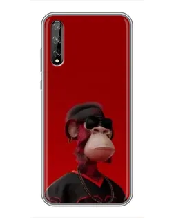 Чохол для Huawei P Smart Pro з картинкою «Bored Ape в червоному»