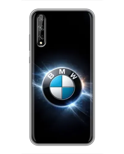 Чехол для Huawei P Smart Pro с картинкой «BMW — неоновое сияние»